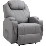 Homcom - fauteuil luxe de relaxation et massage inclinaison dossier repose - pied lectrique revtement ...