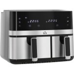 Homcom - friteuse � air 2700w - air fryer - double compartiment 8, 5l - 8 programmes, temp�rature r�glable, ...