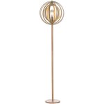 Homcom lampadaire sur pied circulaire 40 w max. abat - jour bois naturel clair dim. � 38 x 160 cm