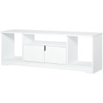 Homcom - meuble tv banc tv design contemporain - 3 niches, placard double porte - dim. 120l x 30l x 41h ...