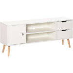 Homcom - meuble tv banc tv style scandinave placard 2 niches 2 tiroirs passe - fils panneaux particules ... Homcom - meuble tv banc tv style scandinave placard 2 niches 2 tiroirs passe - fils panneaux particules ...