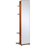 Homcom - miroir sur pied avec roulettes - portant, 4 patres tagre mdf aspect noyer