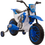 Homcom - moto cross �lectrique enfant 3 � 5 ans 12 v 3 - 8 km / h avec roulettes lat�rales amovibles ...