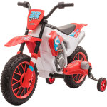 Homcom - moto cross �lectrique enfant 3 � 5 ans 12 v 3 - 8 km / h avec roulettes lat�rales amovibles ...