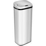Homcom - poubelle  capteur de mouvement ouverture automatique 50l acier inox.