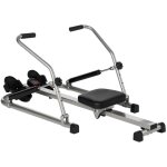 Homcom - rameur d'appartement pliable - 3 niveaux de rsistance cran lcd multifonction - acier abs noir ...