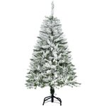 Homcom sapin de no�l artificiel enneig� 120h cm 200 branches �pines imitation nordmann grand r�alisme ...