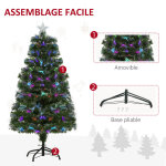 Sapin de noël artificiel lumineux fibre optique led multicolore + support pied Ø 66 x 120h cm 130 branches ... Sapin de noël artificiel lumineux fibre optique led multicolore + support pied Ø 66 x 120h cm 130 branches ...