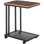 Table basse table d'appoint vintage style industriel tagre acier noir mdf coloris bois