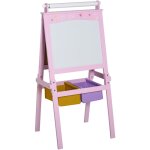 Homcom - tableau enfant - chevalet enfant - ardoise double face - tableau blanc tableau  craie - rouleau ...