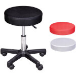Homcom - tabouret massage a roulettes reglable en hauteur pivotant avec trois couleurs de housse de protection ...