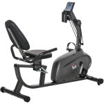 Homcom - vlo d'appartement semi - allong magntique cran lcd multifonction selle rglable 2 bandes ...