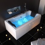Home deluxe - baignoire balno avec luminothrapie laguna pure m - 180 x 90 cm