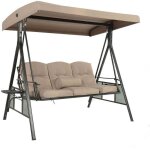 Balancelle 3 places descanso - 115 x 198 cm beige couleur beige, equipement sans couverture pluie - home ... Balancelle 3 places descanso - 115 x 198 cm beige couleur beige, equipement sans couverture pluie - home ...