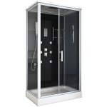 Home deluxe - cabine de douche avec clairage led wave xl - 120 x 80 cm