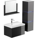 Home deluxe - ensemble complet de meubles de salle de bains wangerooge made in germany couleur : noir, ...