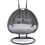 Home deluxe - fauteuil suspendu en poly rotin twin couleur : gris Home deluxe - fauteuil suspendu en poly rotin twin couleur : gris
