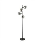 Home deluxe lampadaire en verre viola - gris fume
