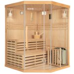 Home deluxe - sauna traditionnel skyline xl - 150 x 150 cm pour 3 personnes