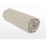 Home linge passion - drap housse uni coton 57 fils beige creme 180x200 cm bonnet 25 cm