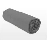 Home linge passion - drap housse uni coton 57 fils gris fonc� 160x200 cm bonnet 25cm