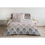 Home linge passion - parure de couette 100% coton 57 fils rose 220x240 cm - crevecoeur