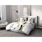 Home linge passion - parure de couette 2 pieces coton 57 fils blanche et noir 140x200 cm - attoll