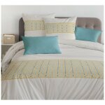 Home linge passion - parure de couette 3 pieces coton 57 fils beige 240 x 260 cm - nat miel
