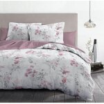 Home linge passion - parure de couette 3 pieces coton 57 fils rose 220x240 cm - pompadour