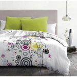 Home linge passion - parure de couette microfibre blanc 220x240 cm - sms texto