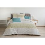 Home linge passion - parure de couette 3 pieces coton 57 fils beige 220 x 240 cm - nat miel