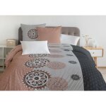 Home linge passion - parure de couette 3 pieces coton 57 fils rose 240x260 cm - yucatan