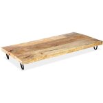 Plateau de service en bois de manguier avec pieds en metal robuste