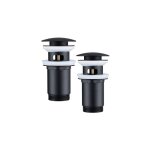 Homelody - 2pcs bonde de lavabo noir bonde pop - up avec trop - plein automatique universelle vidage ... Homelody - 2pcs bonde de lavabo noir bonde pop - up avec trop - plein automatique universelle vidage ...
