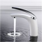 Homelody - robinet salle de bain mitigeur de lavabo en laiton de qualité blanc chromé robinetterie pour ... Homelody - robinet salle de bain mitigeur de lavabo en laiton de qualité blanc chromé robinetterie pour ...
