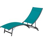Homemaison - lot de 2 bains de soleil bahia bleu canard 176x54. 5xh 35 / 96 cm Homemaison - lot de 2 bains de soleil bahia bleu canard 176x54. 5xh 35 / 96 cm