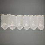 Brise bise en tamine fantaisie brode blanc 30x90 cm