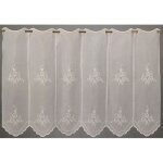 Brise bise en �tamine fantaisie brod�e blanc 90x120 cm