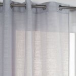 Centrale brico - voilage tamisant, lola gris l. 140 x h. 260 cm