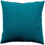 Homemaison - coussin dhoussable 60x60 cm lola 100% coton coloris bleu canard
