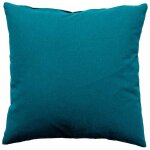 Coussin d�houssable 40x40 cm lola 100% coton coloris bleu canard