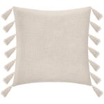 Coussin gypsy avec pompons ivoire 50x50 cm