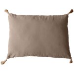 Homemaison - coussin  pompons non dhoussable 50x70 pao - pao coloris naturel