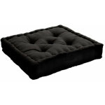 Coussin de sol garni - 50 x 50 cm - 100 % coton - noir Coussin de sol garni - 50 x 50 cm - 100 % coton - noir