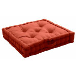 Coussin de sol garni - 50 x 50 cm - 100 % coton - terracotta