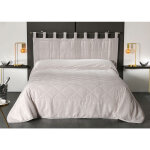Coussin tte de lit  l' aspect velours beige 160x70 cm