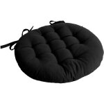 Galette de chaise piqu�e et ronde noir 38x38 cm