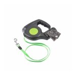 Laisse rtractable avec lumire led et sacs pour djections - noir - l 500 cm - livraison gratuite