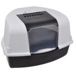 Homemaison - maison de toilette d'angle pour chat - gris - l 58 x l 47 x h 38 cm - livraison gratuite ...