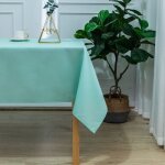 Nappe rectangulaire enduite et anti tache vert menthe 145x240 cm